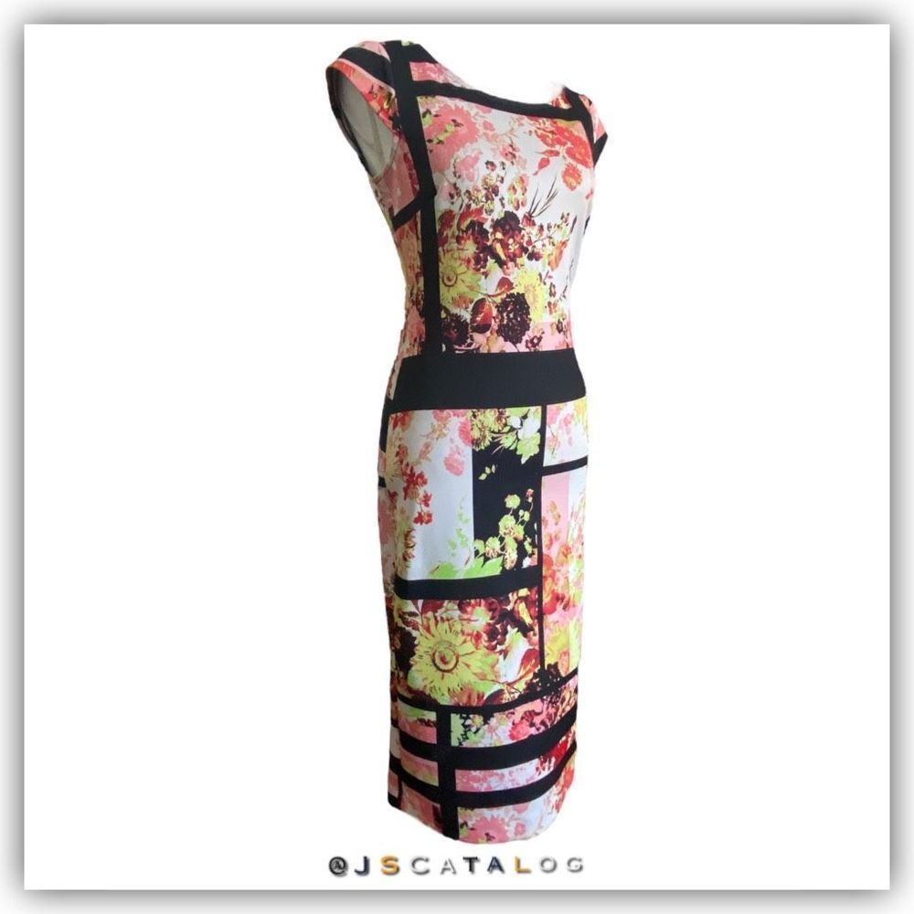 Floral Bodycon Stretch MIDI Sleeveless Dress - NWOT - Size XS